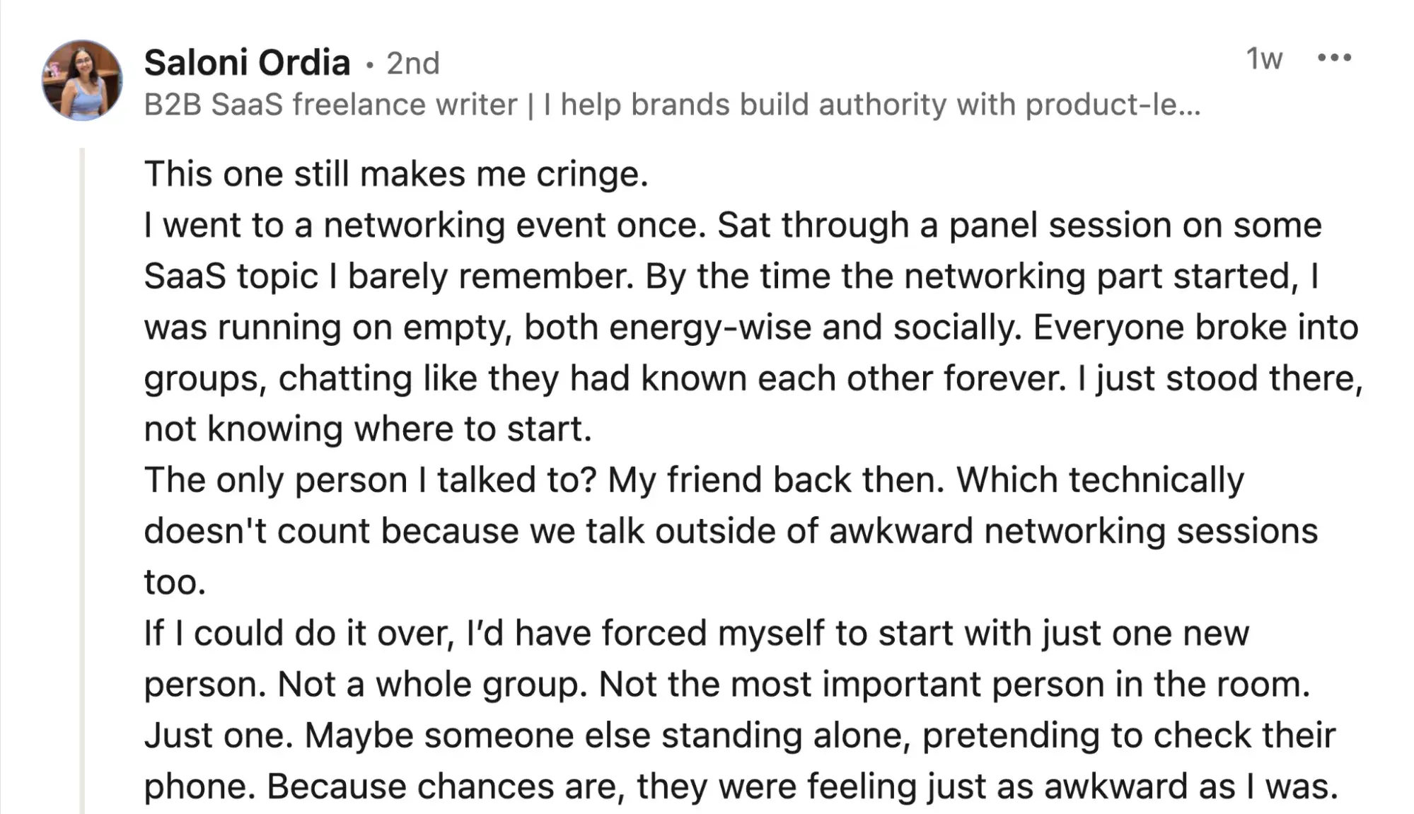 networking mistakes example