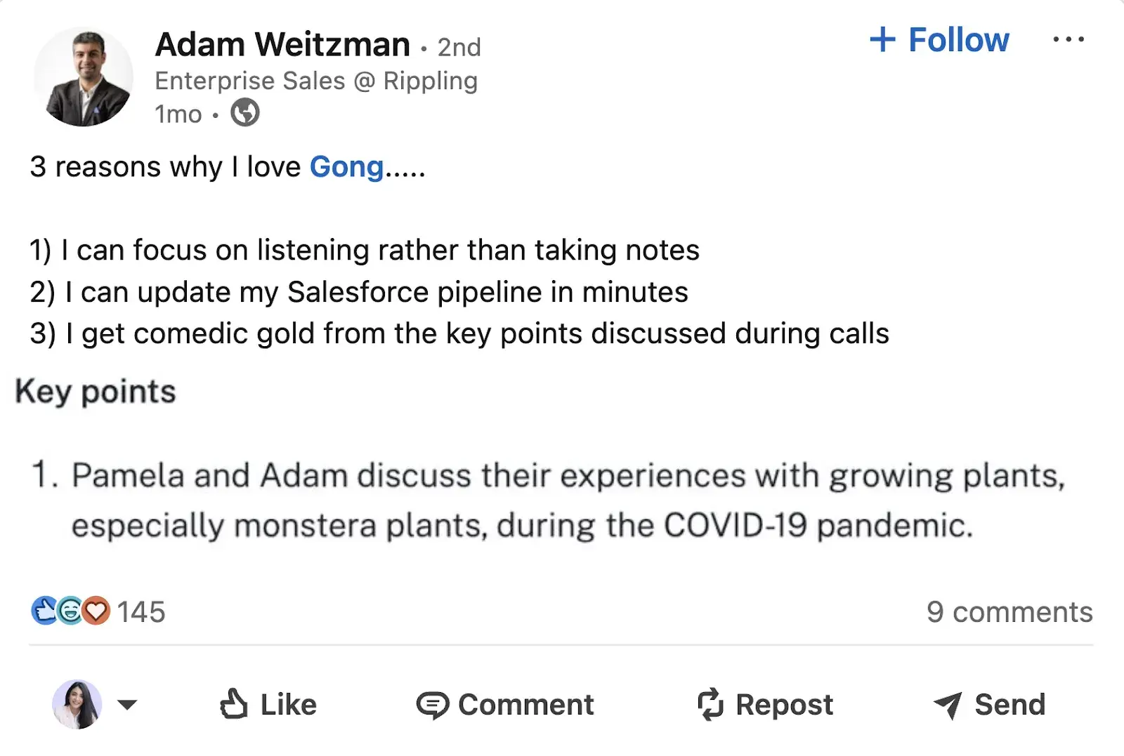 quote from adam weitzman on why he loves gong
