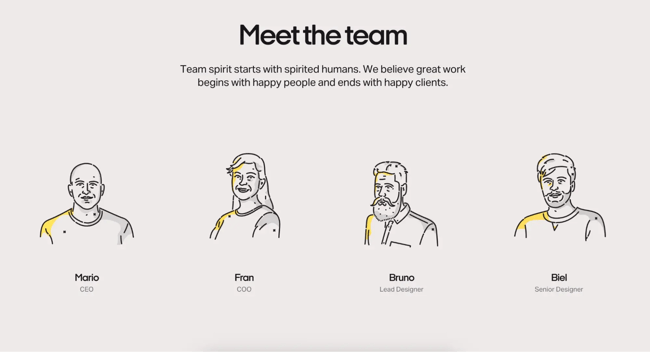 best illustrations on meet the team headshots