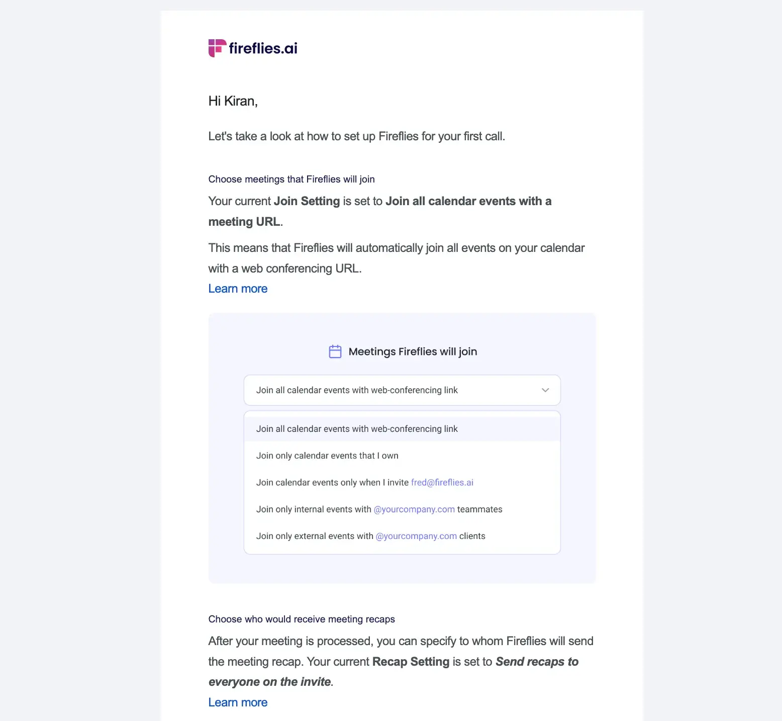 buyer journey vs customer journey: free trial email form firefly helping user get the most out of the software