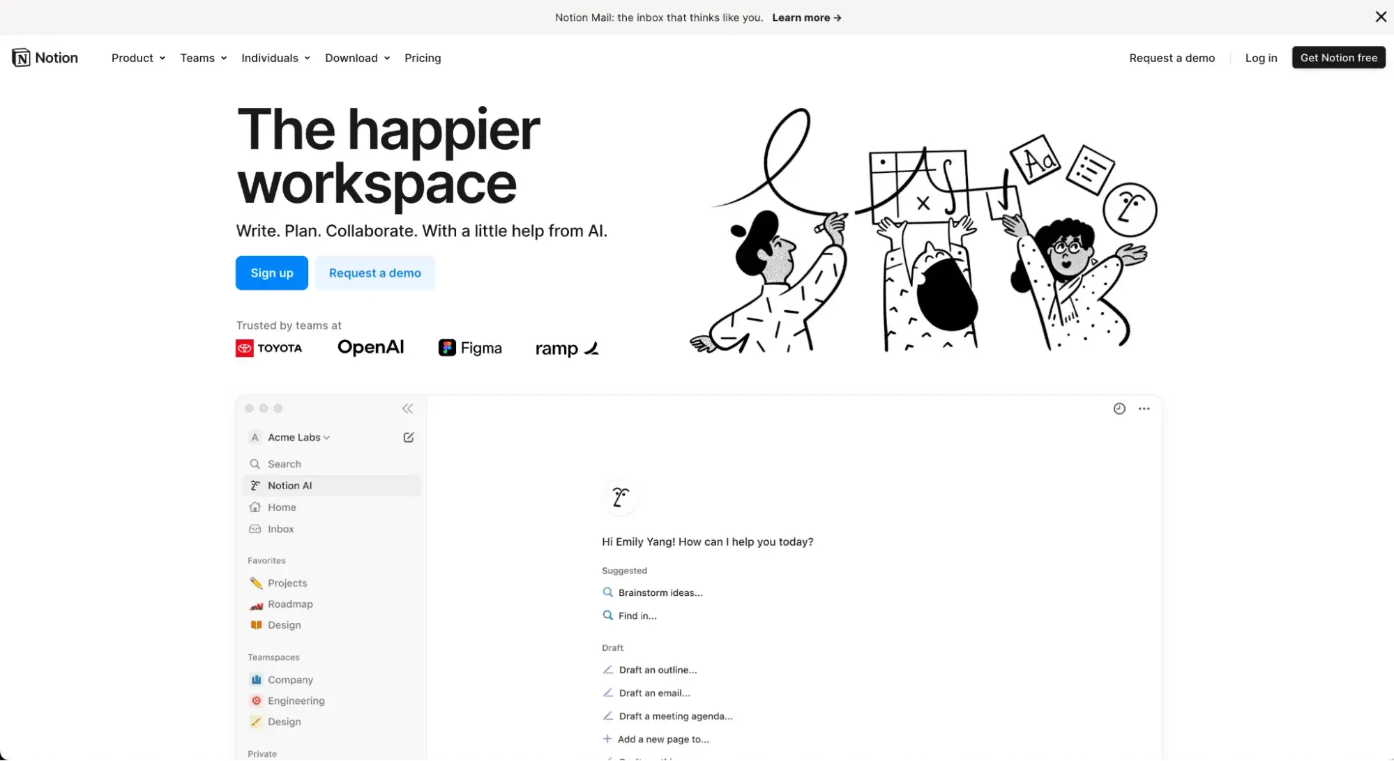 buyer journey vs customer journey: notion’s consistent design