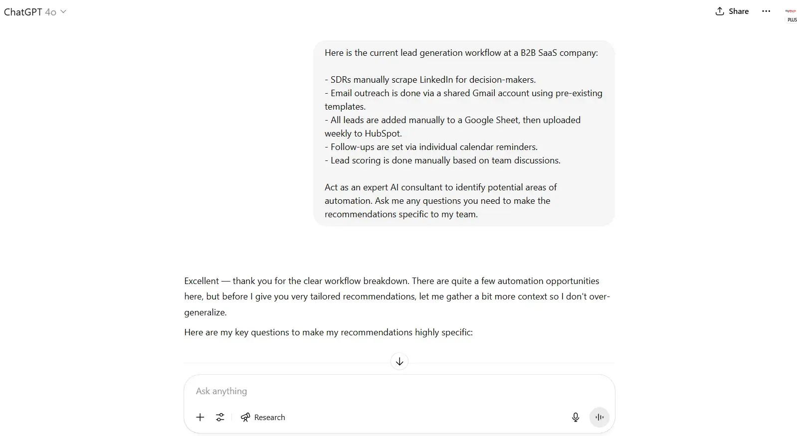 chatgpt prompts, prompt example for business