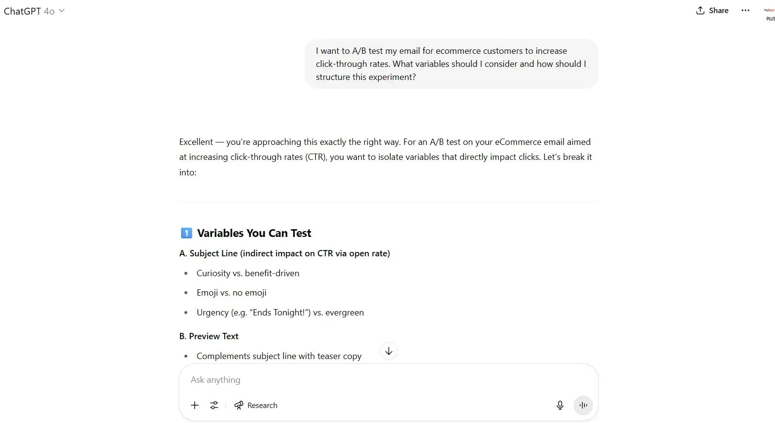 chatgpt prompts, prompt example for analytics