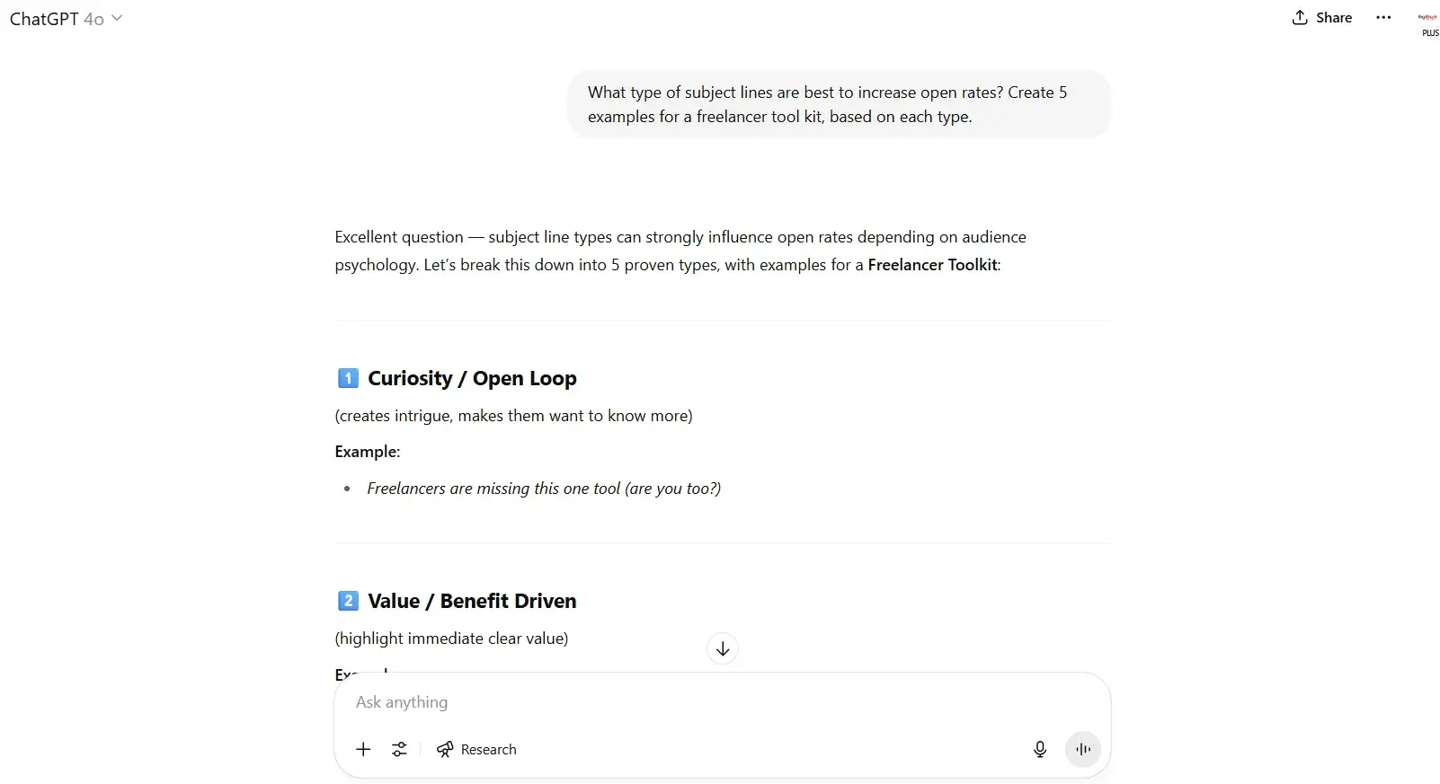 chatgpt prompts, prompt example for email campaigns