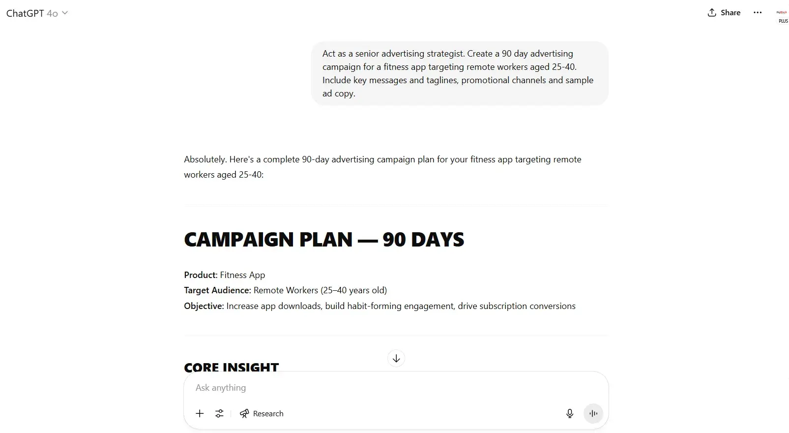 chatgpt prompts, prompt example for marketers