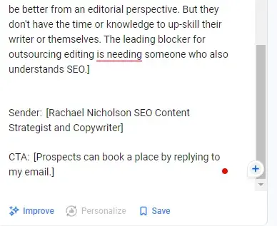 filling out the email prompt template on anyword’s ai cold email generator