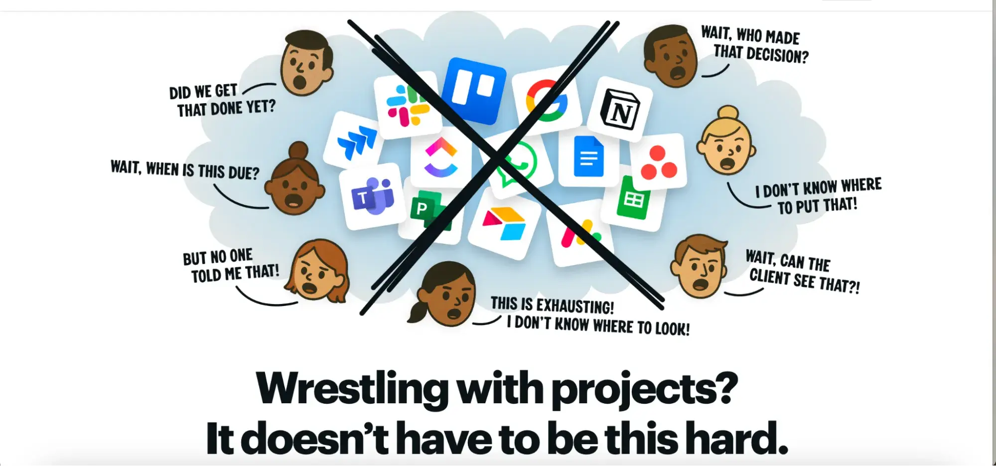 basecamp copywriting examples on the landing page