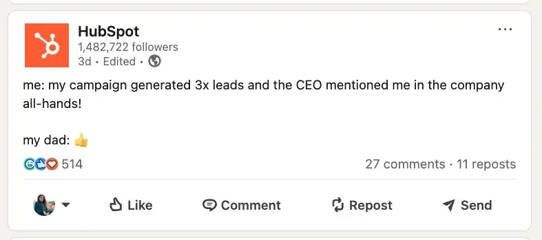 hubspot social media copywriting exampleshttps://www.linkedin.com/posts/hubspot_me-my-campaign-generated-3x-leads-and-the-activity-7338949706892410881-yops?utm_source=share&utm_medium=member_desktop&rcm=acoaaconqaabpdymt20v3n1oadupx_yzeeyqwfe
