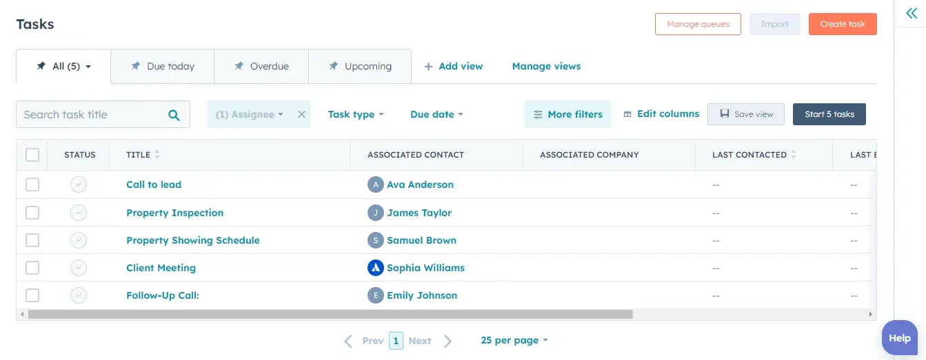 a screenshot of hubspot’s CRM user interface