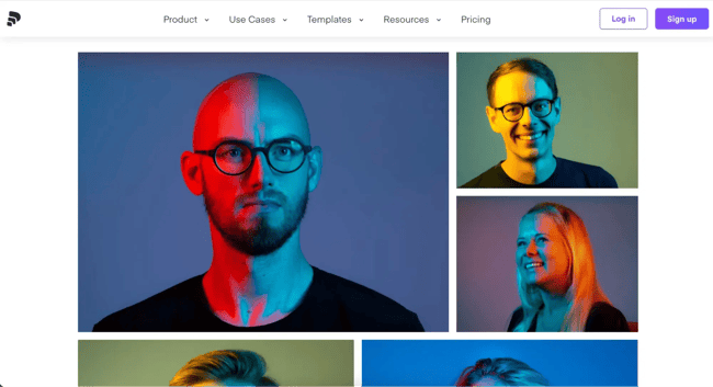 example of non-grid layout for team headshots