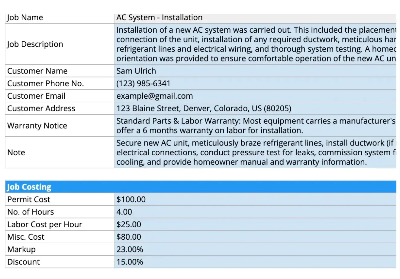 housecall pro service report template