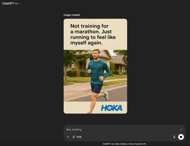 ChatGPT-generated ad based on audience persona