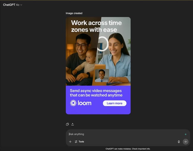 chatgpt-generated ad based on buyer persona.