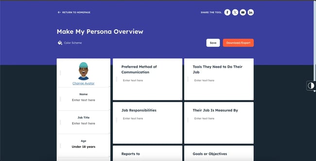 free hubspot buyer persona generator