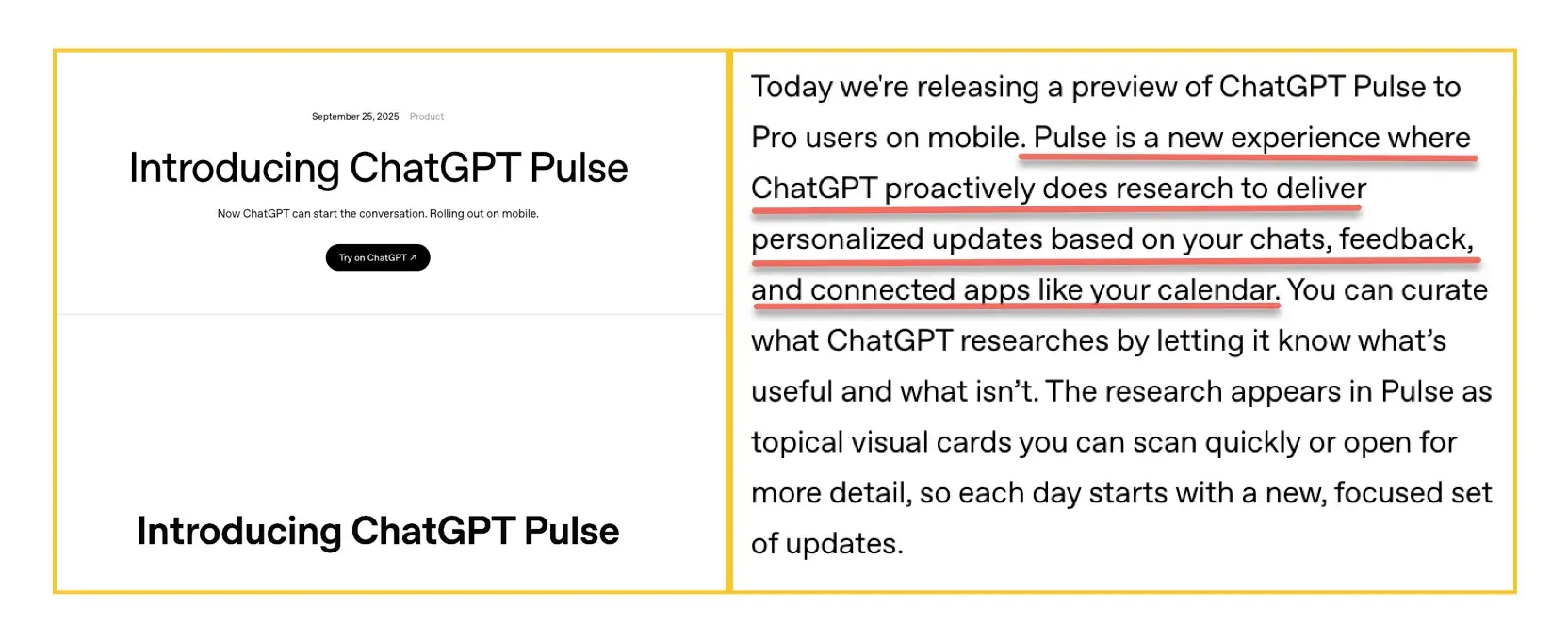branding differentiation, chatgpt pulse